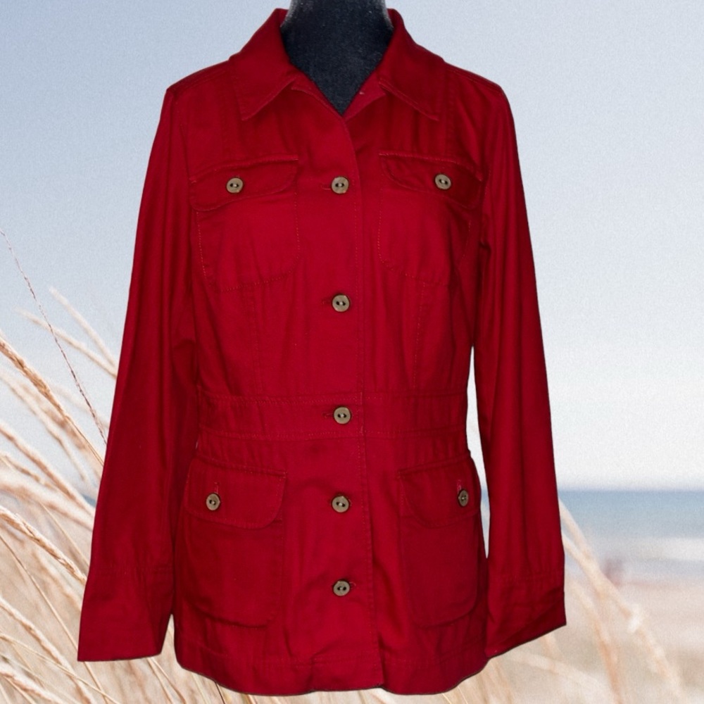 Pendleton 100% Cotton Fitted Spring Jacket 4 Butt… - image 1